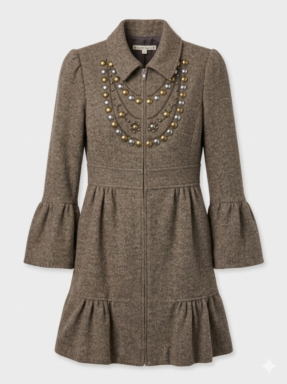 SZ XS NANETTE LEPORE WOOL EMBELLISHED GOSSIP GIRL - Jenny Humphrey DRESS COAT